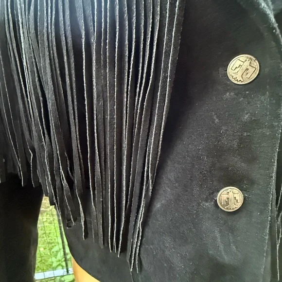 Vintage Genuine Suede Cropped Fringe Jacket 16 - Picture 4 of 7